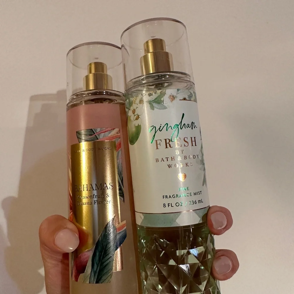 Bath & Body Works Bahamas Pink & Gingham‎ Fresh Green Mist Duo
